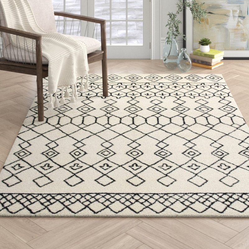Divina HandTufted Wool Ivory/Black Area Rug & Reviews Joss & Main